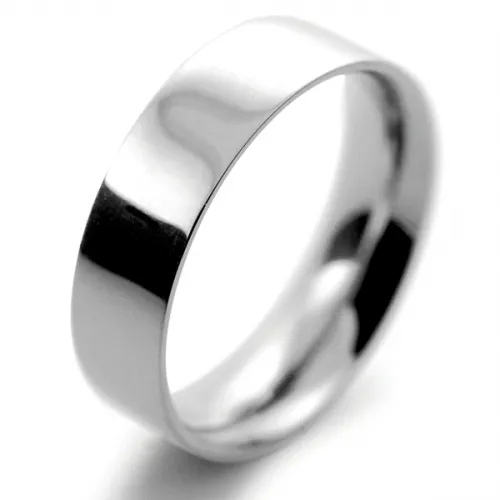 Flat Court Medium -  6mm Palladium Wedding Ring 